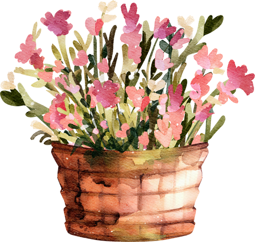 Potted flower watercolor